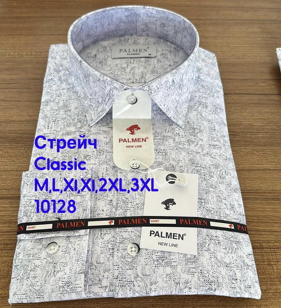 Стрейчева сорочка  Palmen classic довгий рукав з принтом