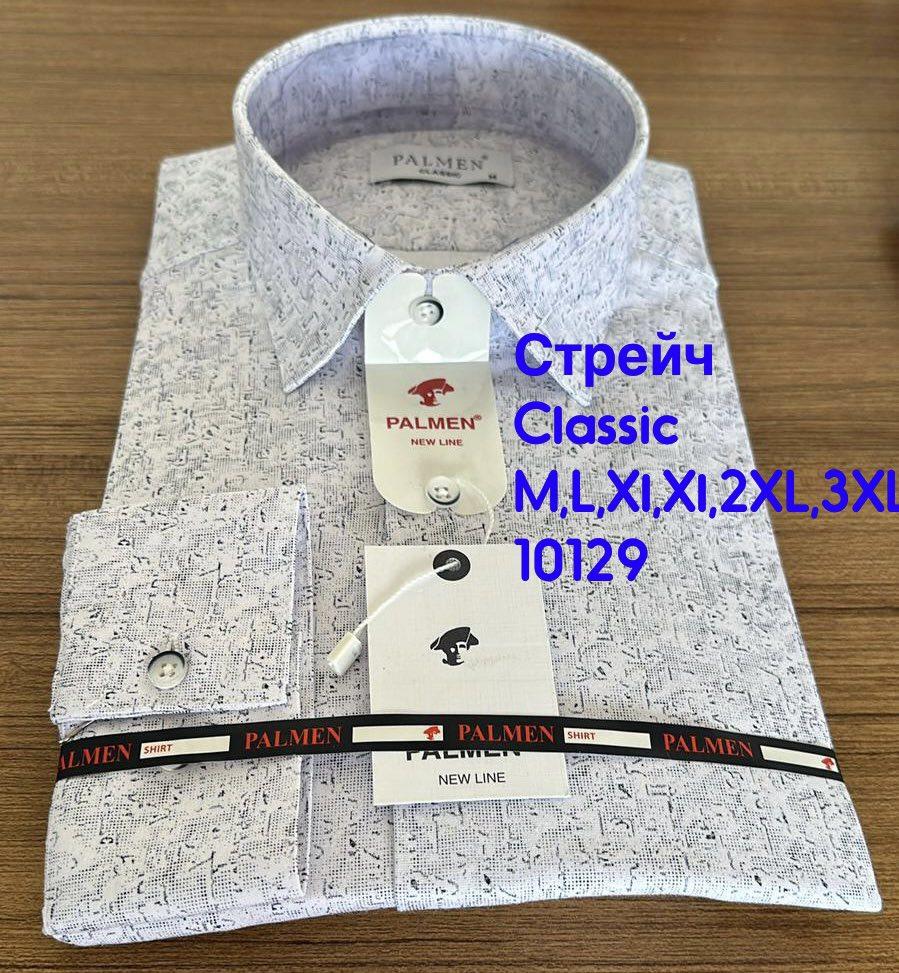 Стрейчева сорочка  Palmen classic довгий рукав з принтом