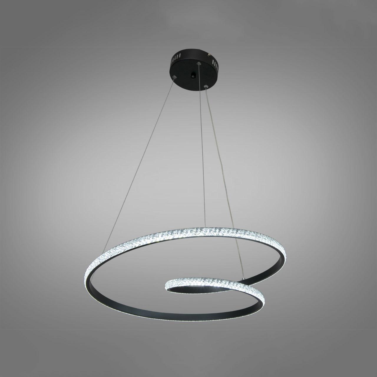 Сучасна світлодіодна підвісна люстра 64 Вт колір каркасу чорний D-6912BK, фото 1