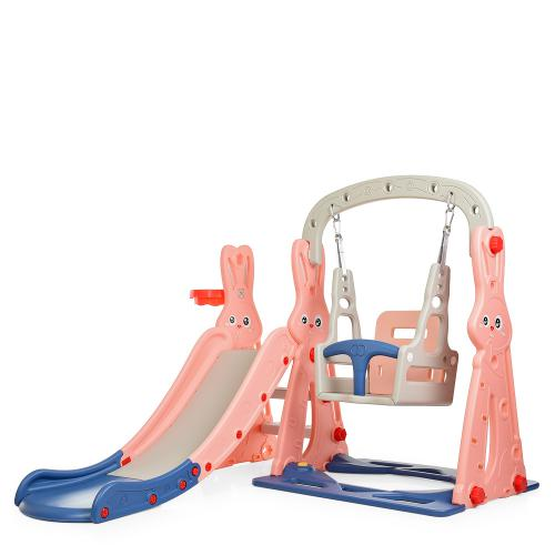 Дитяча гірка-гойдалка BAMBI WM19072-8 Рожевий 141-142-110 см