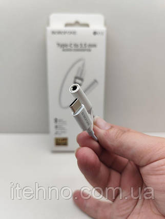 Перехідник Borofone BV13 Type-C to 3.5mm 0.115m (Білий), фото 1