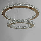 Кришталева підвісна світлодіодна LED люстра 55 Вт з пультом управління колір каркасу золотий D-8317-6W/480+340G, фото 3