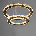 Кришталева підвісна світлодіодна LED люстра 55 Вт з пультом управління колір каркасу золотий D-8317-6W/480+340G, фото 6