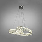 Кришталева підвісна світлодіодна люстра 80 Вт з пультом колір каркасу хром D-642/600CH, фото 2