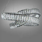 Кришталева підвісна світлодіодна люстра 80 Вт з пультом колір каркасу хром D-642/600CH, фото 4