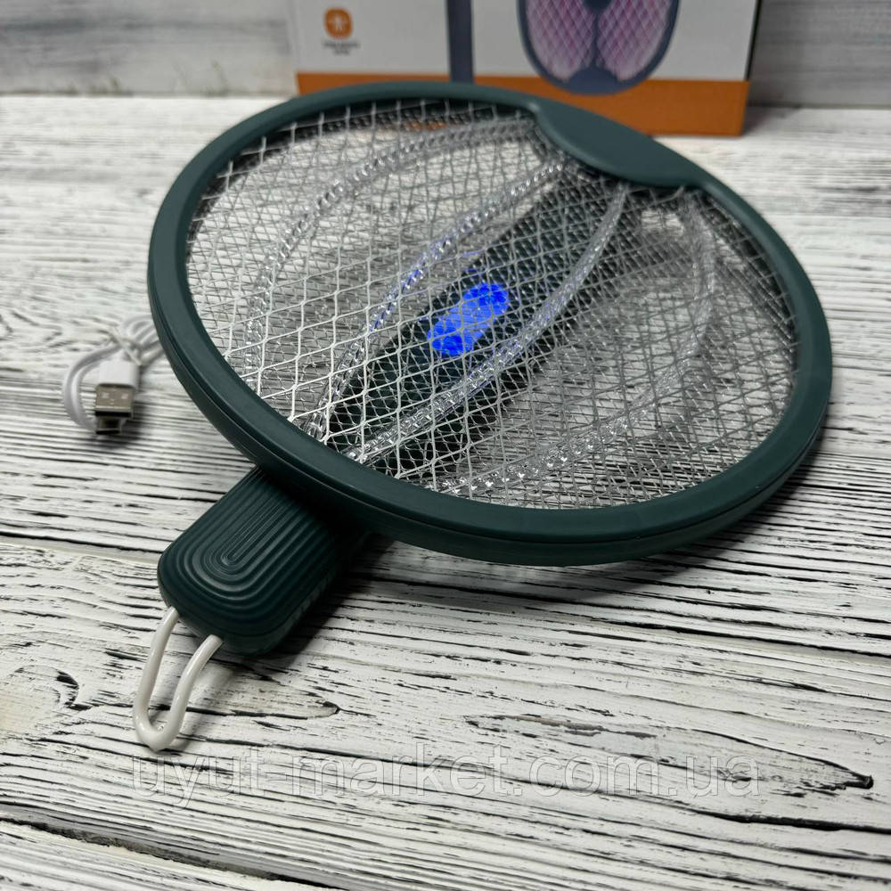 Акумуляторна електромухобійка складана "Ракета" Electric Mosquito Swatter USB, фото 1