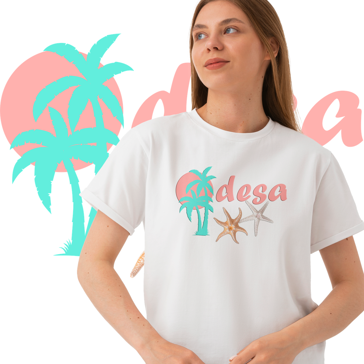 Футболка унісекс Stedman з принтом "Одеса морська зірка" XS біла, фото 1