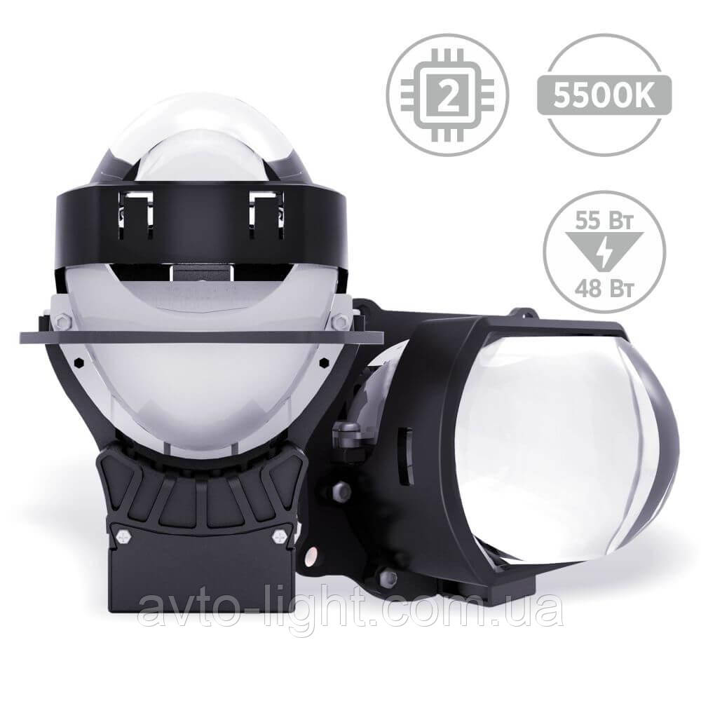 Автомобильные светодиодные линзы AMS Bi-LED Z7 Square 3" F