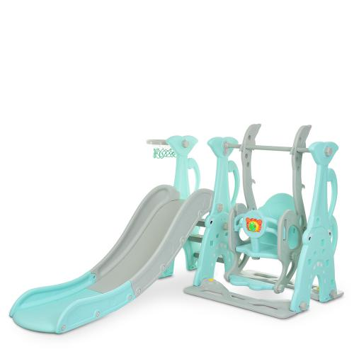 Дитяча гірка-гойдалка BAMBI WM19083A-5 М'ятний 148-180-110 см, фото 1