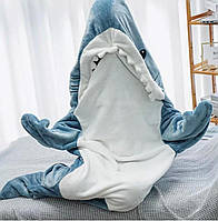 Пижама кигуруми акула Shark Blanket 2XL - 170-185 см Плед акула серо-синяя для взрослых