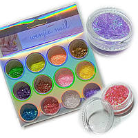 Декор для нігтів або рукоділля / бискітки декоративні (глітер сухий) / неонові палички / набір / PG-DJ-3