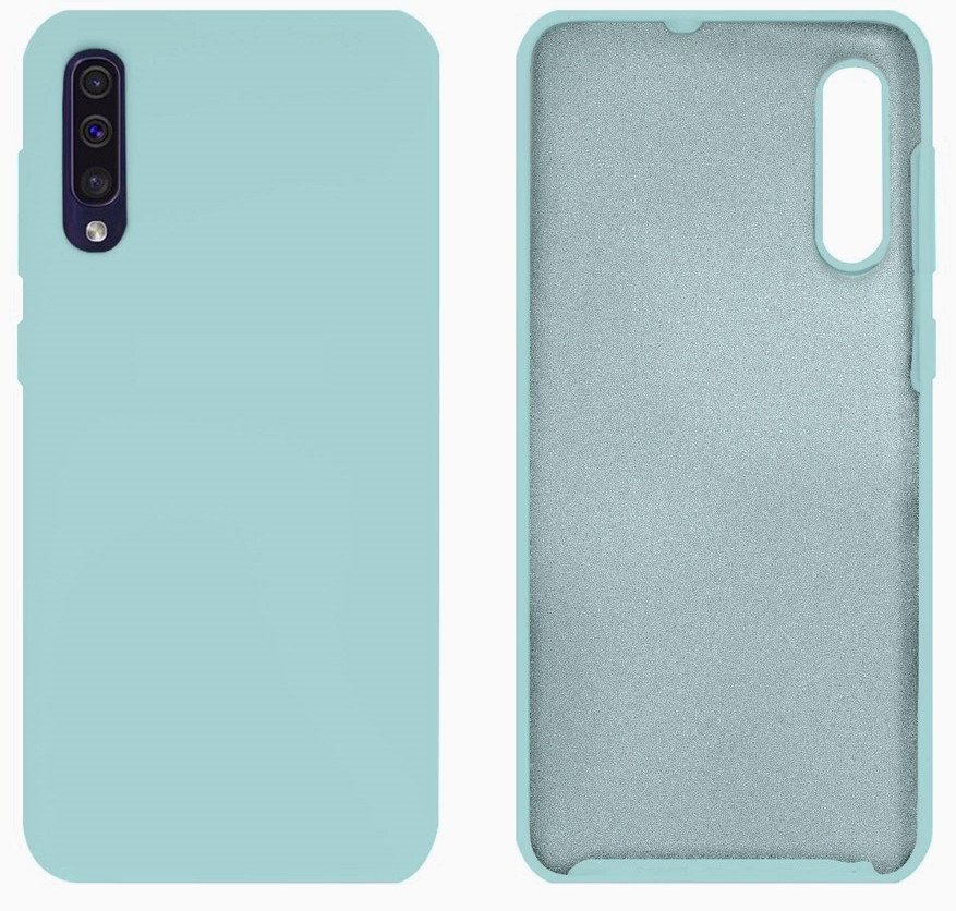 Чехол Silicone case Camera Protective для Samsung A30s/A50s (02) бирюза Sea blue