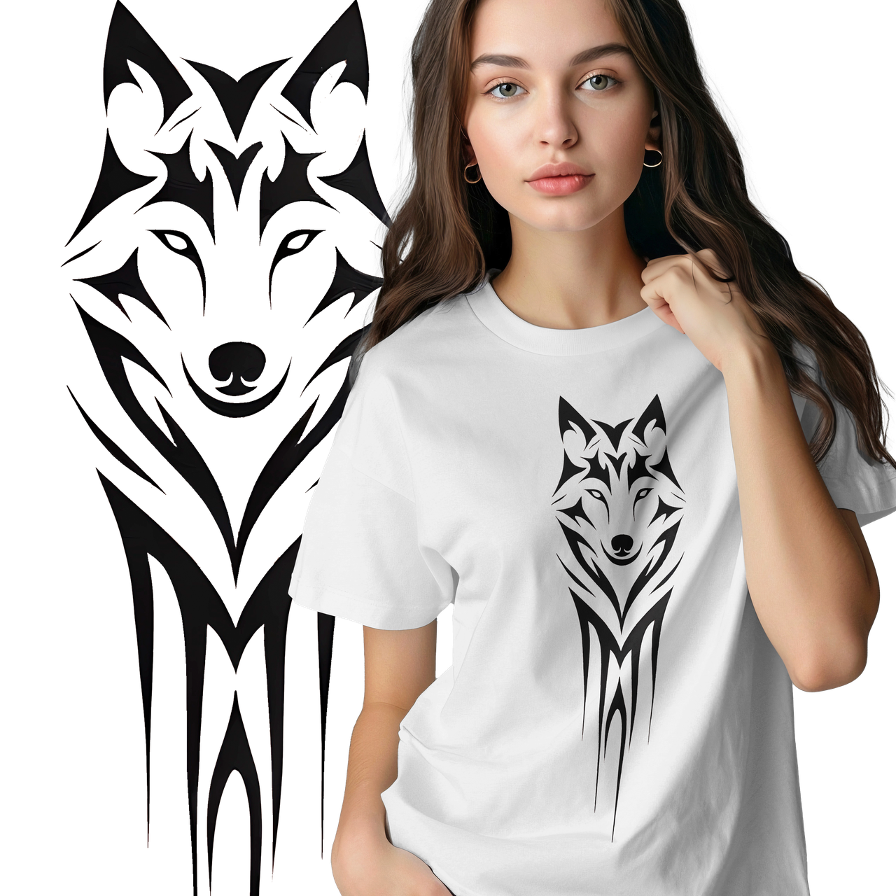 Футболка унісекс Stedman з принтом "Вовк2" XS біла, фото 1