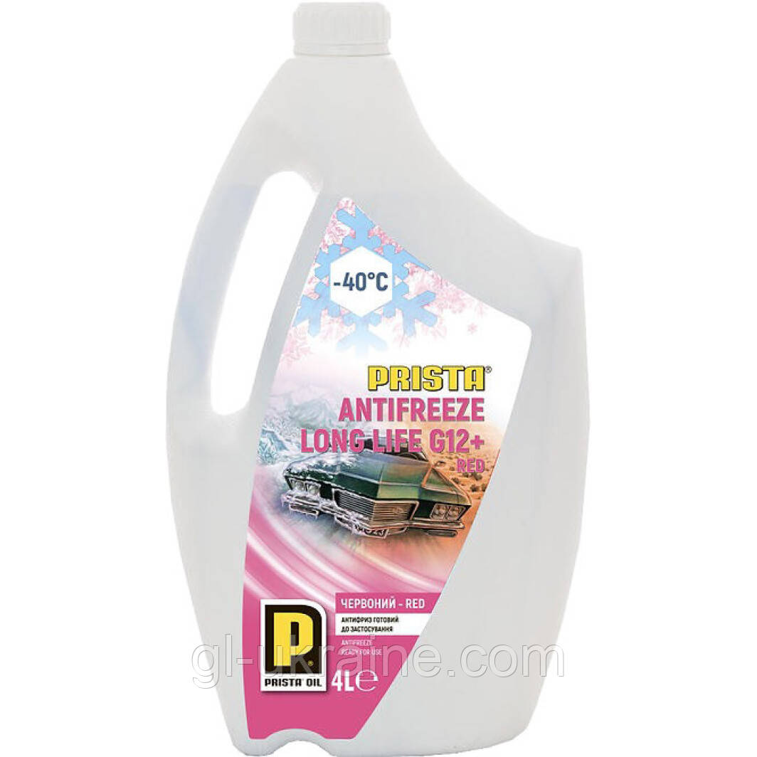 Антифриз PRISTA Antifreeze Long Life Ready For Use G12+ (-40°С) червоний, 4л