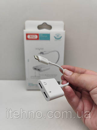 Перехідник Splitter XO NB R172A Lightning to Dual Lightning audio cable (Білий), фото 1