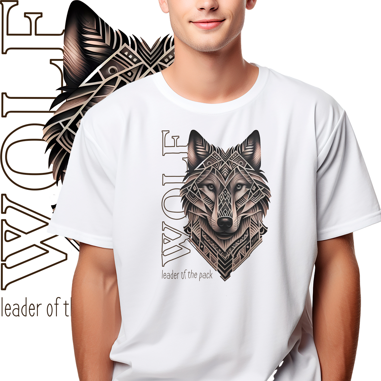 Футболка унісекс Stedman з принтом "Вовк" XS біла, фото 1