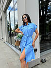Лляна,легка сукня NOBILITAS 42-56 блакитного кольору, фото 2
