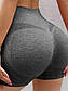 Фітнес-шорти для жінок з високою талією для підкреслення сідниць. Колір: Сірий. Розмір S, фото 2