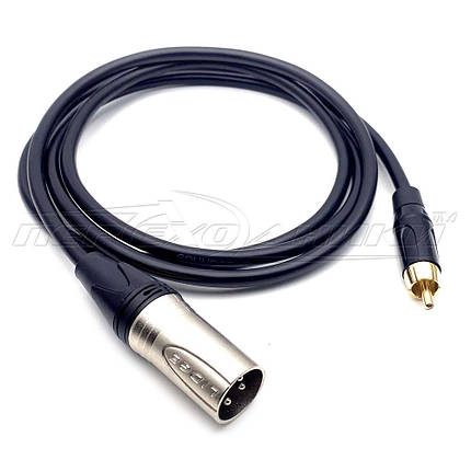 Кабель RCA (тюльпан) на XLR 3 Pin в екрані (тато),преміум, фото 3