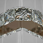 Кришталева підвісна світлодіодна люстра "квадрати" 55 Вт з пультом колір каркасу золотий D-8373W/400+280+160G, фото 2