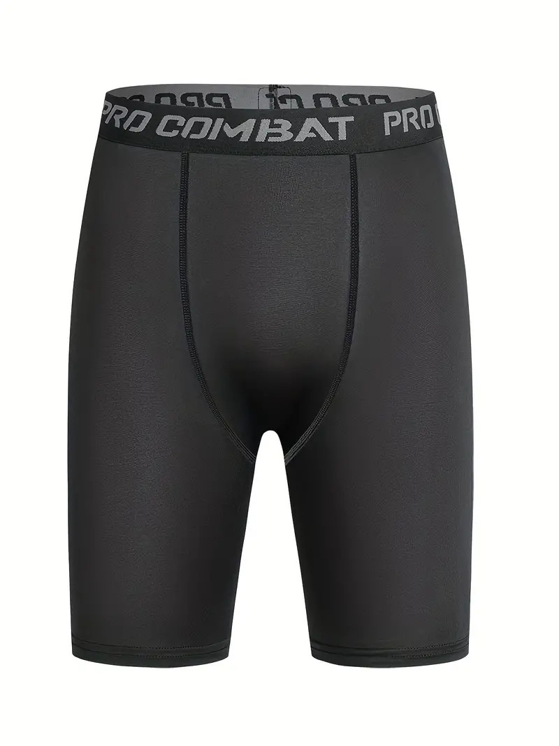 Довгі компресійні шорти Pro Combat. Колір: Чорний. Розмір XL, фото 1