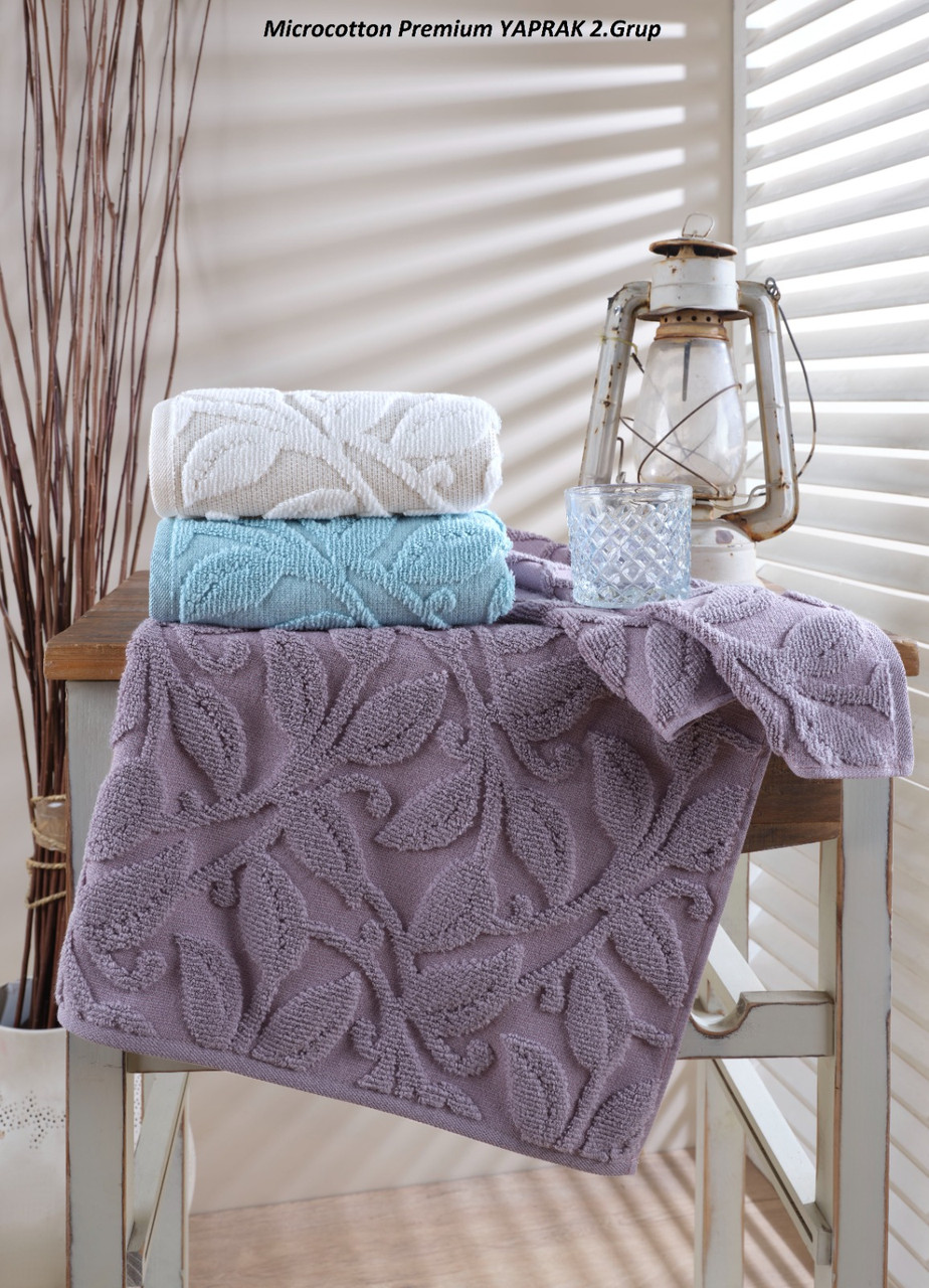 Рушники махрові Туреччина Cestepe Premium Yaprak v2 600 g/m2 100% бавовна, фото 1