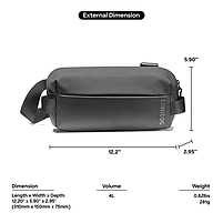 Сумка через плече Tomtoc Explorer-T21 Sling Bag S Black, фото 3
