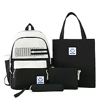 Рюкзак підлітковий набір 4в1 тканина нейлон чорний (5-0305)