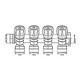 Колектор для теплої підлоги на 4 вих. Roho R809-04 - 3/4"x3/4" EK (RO0251), фото 2