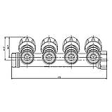 Колектор для теплої підлоги на 4 вих. Roho R809-04 - 3/4"x3/4" EK (RO0251), фото 3