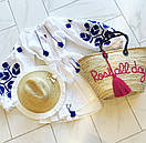 Вишиванка біла льон, бохо шик, вишите плаття етно, вишита сукня, фото 2