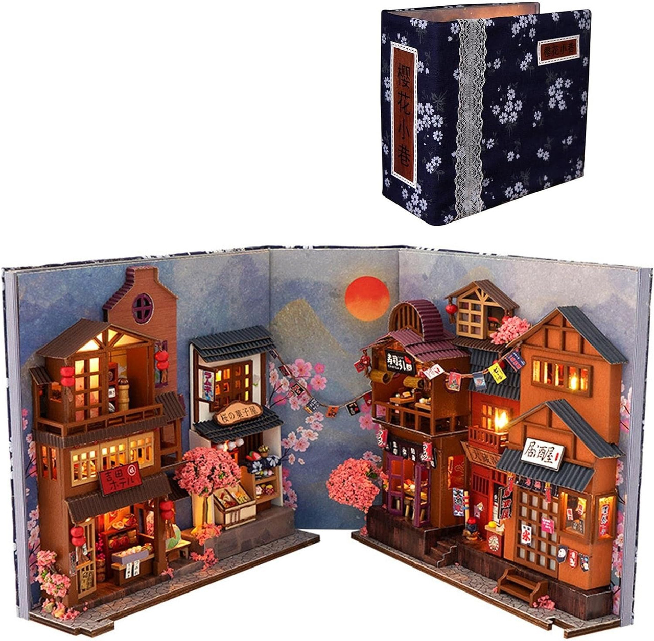 Бук Нук Алея Сакури Book Nook Cherry Blossom Alley Інтер'єрний конструктор DIY TC-25 + купол