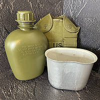 Фляга з котелком V-1л у чохлі TY-4834 оливковий