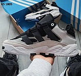 Кросівки чоловічі чорно-білі 44 45 Adidas Niteball White Black, фото 2