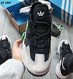 Кросівки чоловічі чорно-білі 44 45 Adidas Niteball White Black, фото 5