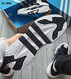 Кросівки чоловічі чорно-білі 44 45 Adidas Niteball White Black, фото 4