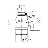Подрібнювач харчових відходів Mixxus GD-04-1 (750Вт, індукційний двигун) (MX1571), фото 2