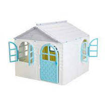 Дитячий ігровий будиночок DOLONI TOYS 02550/5 зі шторками для вулиці та будинку Біло-Бірюзовий, фото 3