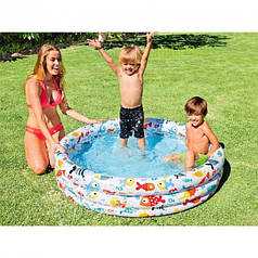 Басейн дитячий 59431 Рибки 3кільця, нн/дно, 132*28см 248л