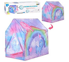 Намет для дітей MP0640-1 будиночок Одноріг на кілочках вхід 2 шт у коробці 51*15*8