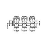 Колектор з регулюючими вентилями на 3 вих. Roho R809-03 - 3/4"x3/4" EK (RO0250), фото 3