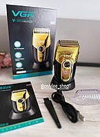 Електробритва шейвер від USB з LED-дисплеєм VGR V-383 Чоловіча акумуляторна бритва для бороди та вусів тример