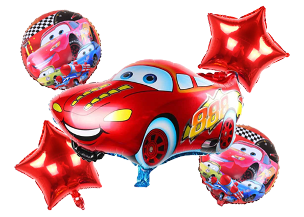 Набір фольгованих куль "Тачки". В упаковку:5 шт.