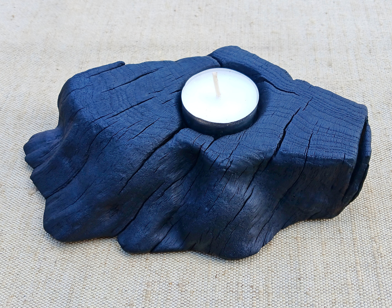 Підсвічник дерев'яний "Black Wood"  випал, віск, ручна робота