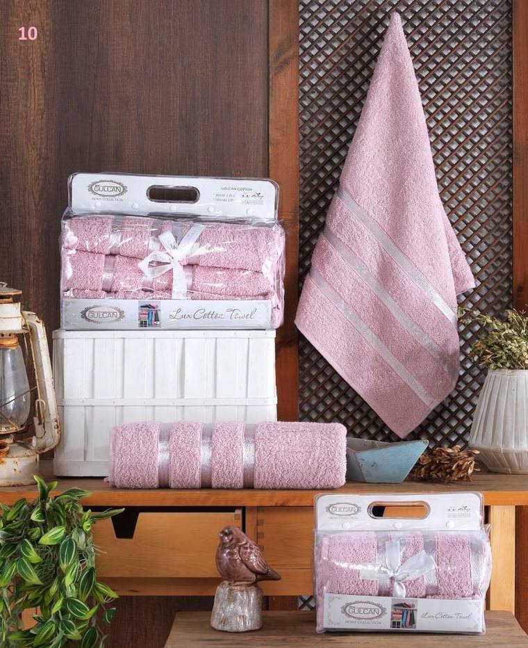 Набір рушників Туреччина Gulcan Lux Cotton Pink 90х50см (2 шт) + 140х70см (2 шт)
