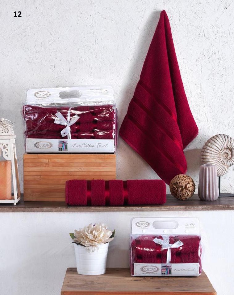 Набір рушників Туреччина Gulcan Lux Cotton Bordo 90х50см (2 шт) + 140х70см (2 шт)