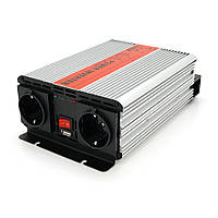 Інвертор напруги RITAR RSX-1000, 12V/220V, 1000W з апроксимувати синусоїдою, 2xShuko, 1xUSB, клемні дроти, от