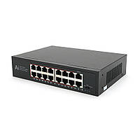POE комутатор Merlion 14 POE 10/100+2 RJ45 10/100/1000+ вбудований блок живлення 52V 4.8A от DOM-Energy