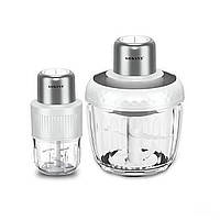 Чоппер измельчитель набор 2в1 Sokany чаши 0.5 и 1.5 л 2 скорости 800 Вт Lugi, универсальный кухонный
