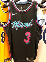 Чорна чоловіча майка баскетбольна Дівчина Вейд 3 Маямі Хіт Nike Wade No3 Miami Heat